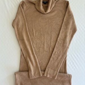 Express Cowl Neck Sweater in Tan